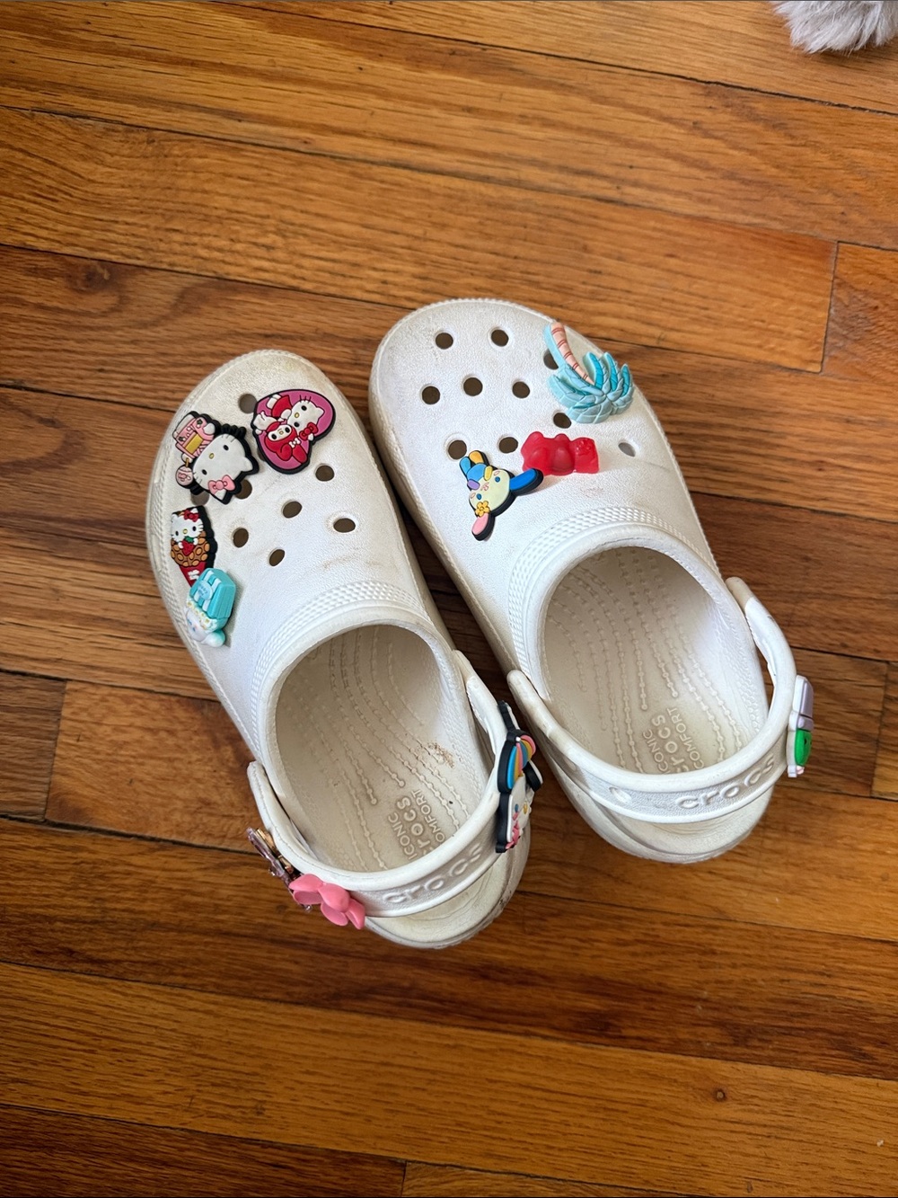 White Kids crocs Clog Shoes with Charms